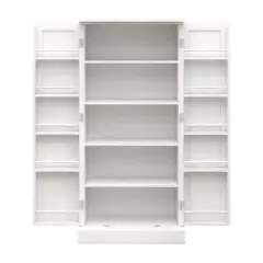 Kumasinova 50" LED Kitchen Storage Cabinets with 2 Doors,Pantry Cabinet with Adjustable Shelves,Freestanding Storage Cabinet for Kitchen,Dining,White