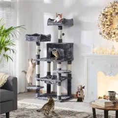 Yaheetech 59" Large Cat Tower with Plush Perch