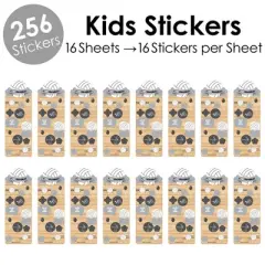 Big Dot of Happiness Bump, Set, Spike - Volleyball - Birthday Party Favor Kids Stickers - 16 Sheets - 256 Stickers