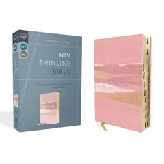 Niv, Thinline Bible, Leathersoft, Pink, Red Letter, Thumb Indexed, Comfort Print - by  Zondervan (Leather Bound)