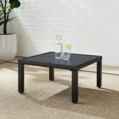 Piermont Outdoor Metal Sectional Side Table - Matte Black - Crosley