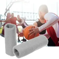 Unique Bargains Sweat Absorbing Cotton Yarn Latex Wrist Sweatbands Wrist Band 3.15"x5.91" 1 Pair