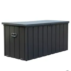 Syemin Deck Boxes Garden Large Patio Storage, for Furniture, Outside Cushions and Garden Tools, Bench, Easy to assemble，Black, 49.41"*24.69"*23.43"