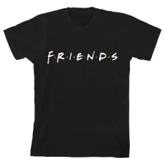 Friends TV Show Logo Black T-shirt Toddler Boy to Youth Boy