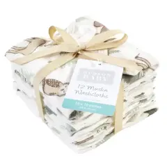 Hudson Baby Infant Boy Cotton Muslin Washcloths, Forest Animals, One Size