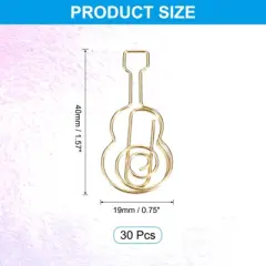 Unique Bargains Home Office Supplies Metal Guitar Shape Funny Cute Decorative Paper Clip 30 Pcs