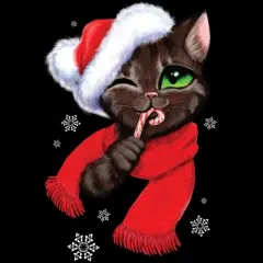 Men's Design By Humans Christmas cat By POLINART Tank Top