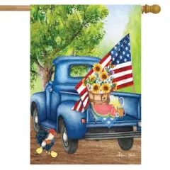 Old Days Summer House Flag Pickup Truck Patriotic 28" x 40" Briarwood Lane