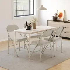 4 Pack Folding Chairs with Padded Cushions, Padded Foldable Chair Hold Up to 350 Pounds, Portable Black Folding Chair