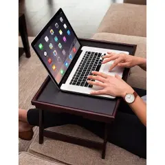 BirdRock Home Bamboo Lap Tray with Adjustable Top - Walnut