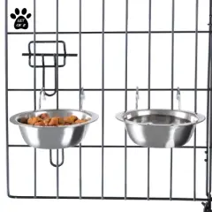 Pet Adobe Hanging Dog Bowl Set For Kennels or Crates - 8 fl. oz Capacity - 2 Count