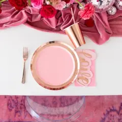 Jollity & Co. - Shade Dessert Plates in Rose Gold - Pack of 8 Paper Plates