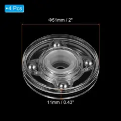 Unique Bargains 360 Degree Rotating High-strength Plastic Anti-slip Multi-use Clear Swivel Stand Turntable 4 Pcs