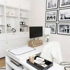 Blu Monaco Monitor Stand with Drawers - Computer Monitor Riser with Storage - Laptop Stand for Desk with Storage