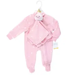 Hudson Baby Infant Girl Flannel Plush Sleep and Play and Security Toy, Pink Unicorn