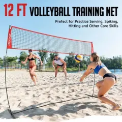 Portable Volleyball Net Set &ndash; 12/20ft
 Adjustable Height with Carry Bag for Backyard & Training