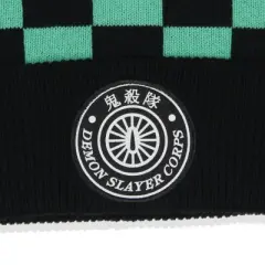 Demon Slayer Adult Tanjiro Embroidered Patch Knit Cuff Beanie Cap Hat for Men And Women Multicolored