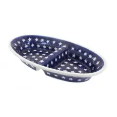 Blue Rose Polish Pottery 1280 Zaklady Divided Dish