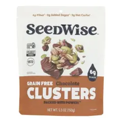 SeedWise Grain Free Chocolate Clusters - Case of 6/5.3 oz
