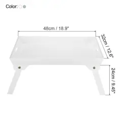 Unique Bargains Portable Wooden Serving Platter Laptop Snack Table Bed Trays with Folding Legs 18.9 x 12.6 x 9.45 inch 2 Pcs
