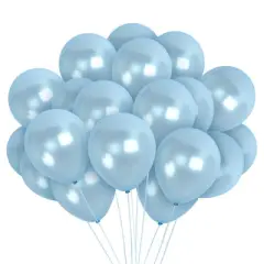 Treasures Gifted Pearlescent Powder Blue Balloons - 12 Inch Latex Balloons - 72 Pack