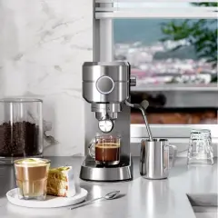 Kismile Espresso Machine, 20 Bar Espresso Maker with Milk Frother Steam Wand & 40oz Removable Water Tank, Stainless Steel