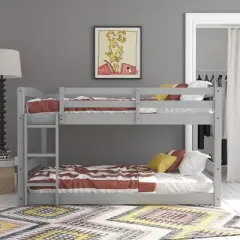 Full Over Full Alaina Floor Wood Bunk Bed - Room & Joy
