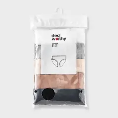 Women's 5pk Cotton Blend Briefs Underwear - Dealworthy&trade; Assorted Neutral