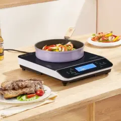 VEVOR Portable Induction Cooktop, 1500W Electric Induction Burner with 9 Temperature Settings, Countertop Induction Hot Plate with 4H Timer