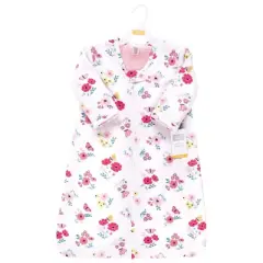 Hudson Baby Girls Long Sleeve Plush Faux Fur Sleeping Bag, Wearable Blanket, Butterfly Floral