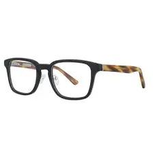 Ernest Hemingway H4827 Unisex Square Frame Eyeglasses in Black/Amber 51 mm