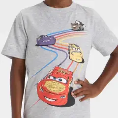 Toddler Boys' Disney Cars Lightning McQueen Racing T-Shirt - Heather Gray