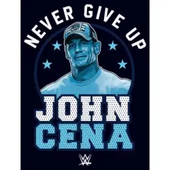 Women's WWE John Cena Never Give Up Blue Logo T-Shirt