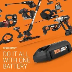 Worx WG915 Power Share 20V 10&rdquo; Chainsaw and Turbine Blower Combo (Battery and Charger Included)