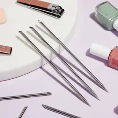 Glamlily 12 Pack Stainless Steel Cuticle Pusher and Scraper Set, Professional Nail Manicure Tools for Nail Salon, 5.8 in