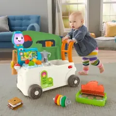 Fisher-Price Baby to Toddler Toy Laugh & Learn 3-in-1 On-the-Go Camper Walker & Activity Center with Smart Stages