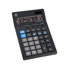 HP BC120 12-Digit Battery/Solar Powered Basic Calculator Black/Gray (91074U)