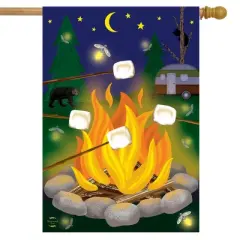 Campfire S'mores Summer House Flag Camping Outdoors 28" x 40" Briarwood Lane