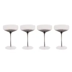 Hotel Collection Smoke Stem Champagne Glasses - Smoky Black Champagne and Coupe Flutes