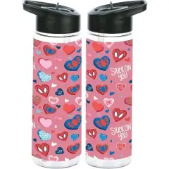 Spider-Man Classic Hearts Pattern 24oz Plastic Water Bottle
