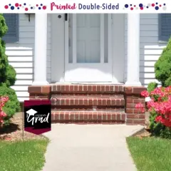 Big Dot of Happiness Maroon Grad - Best is Yet to Come - Outdoor Home Decorations - Double-Sided Burgundy Graduation Party Garden Flag - 12 x 15.25 in