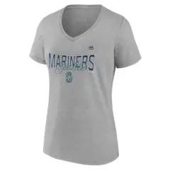 MLB Seattle Mariners Women's Short Sleeve V-Neck Core T-Shirt