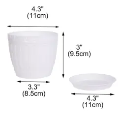 Unique Bargains Plastic Balcony Garden Office Hotel Barrel Shape Plant Flower Pot Holder with Tray