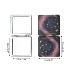 Unique Bargains Small Butterfly Makeup Mirror Black Pink 1 Pc