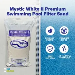 U.S. Silica 50 Pound Mystic White Non Corroding Non Staining Premium Swimming Pool Filter Sand Refill with for Above Ground Pools, White