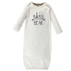 Luvable Friends Baby Boy Cotton Long-Sleeve Gowns 4pk, Bear, 0-6 Months