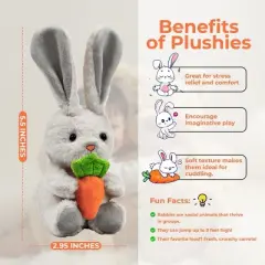 Easter Baby Plush Bunny Holding Carrot - Plush Bunny Sensory Easter Decorations Toy for Newborns and Infants Plushie Easter Toys