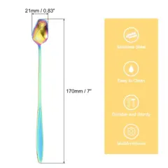 Unique Bargains Stainless Steel Rose Flower Shape Tea Coffee Spoon 7 Inch