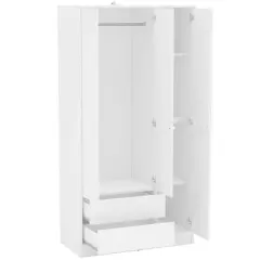 Denmark 3 Door and 2 Drawer Wardrobe White - Polifurniture