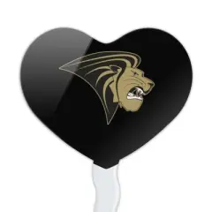 Lindenwood University Primary Logo Heart Love Cupcake Picks Toppers Decoration Set of 6